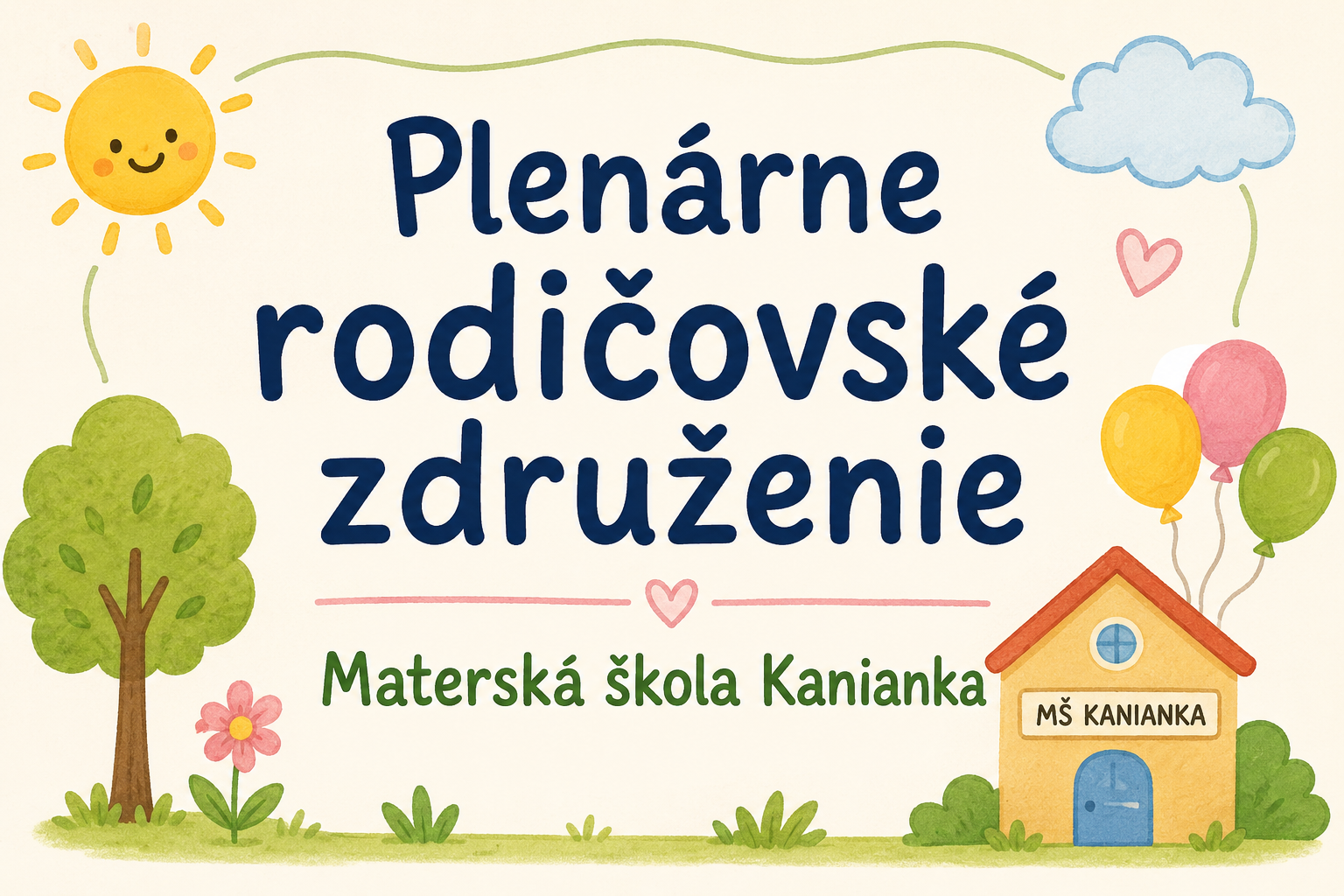 POZVÁNKA NA PLENÁRNE RODIČOVSKÉ ZDRUŽENIE